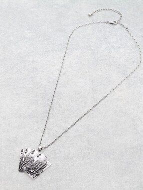 Hippie by JolliMolli Western Cactus Desert Scenery Four Aces Card Pendant Neckla